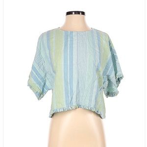 Cute blue stripe crop top